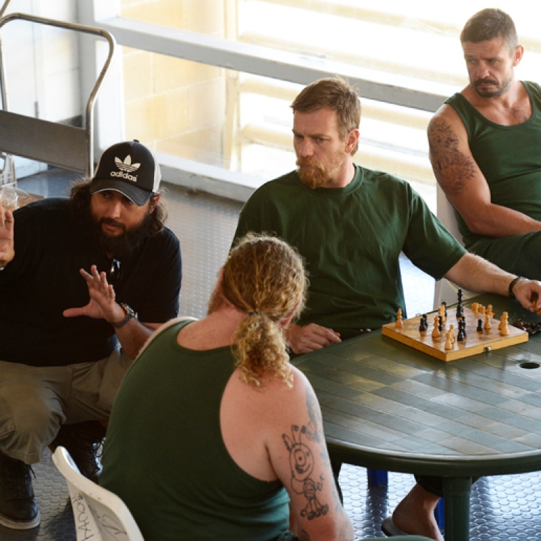 Director Julius Avery with Eddie Baroo, Ewan McGregor and Matt Nable on the set of SON OF A GUN.In cinemas October 16, 2014.An Entertainment One Films release.For more information contact rbraye@entonegroup.com